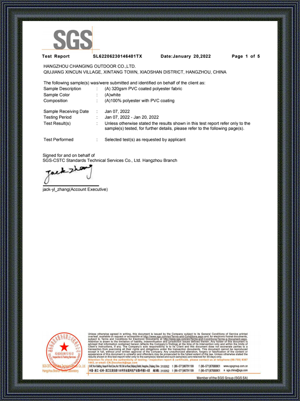 420D polyester M2 certificate 1