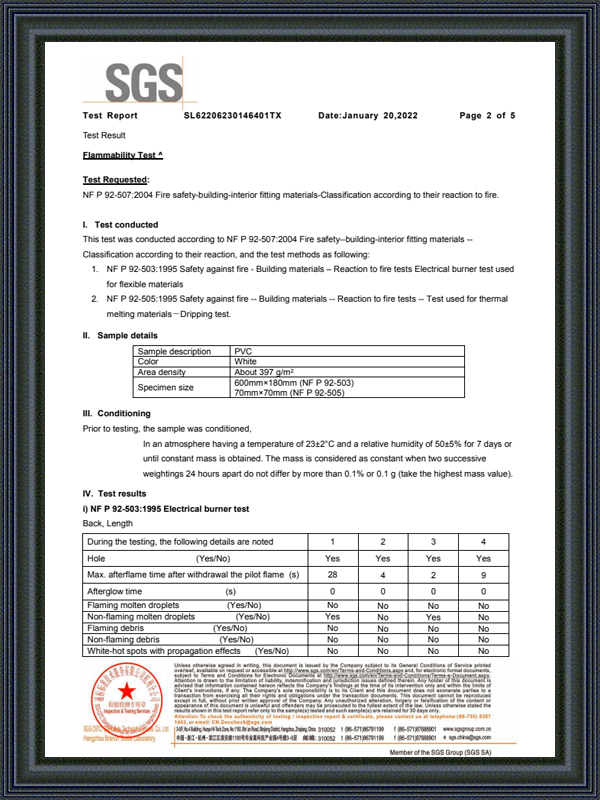 420D polyester M2 certificate 2
