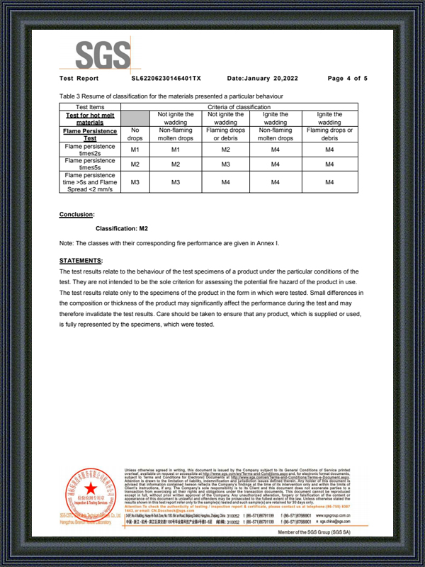 420D polyester M2 certificate 4