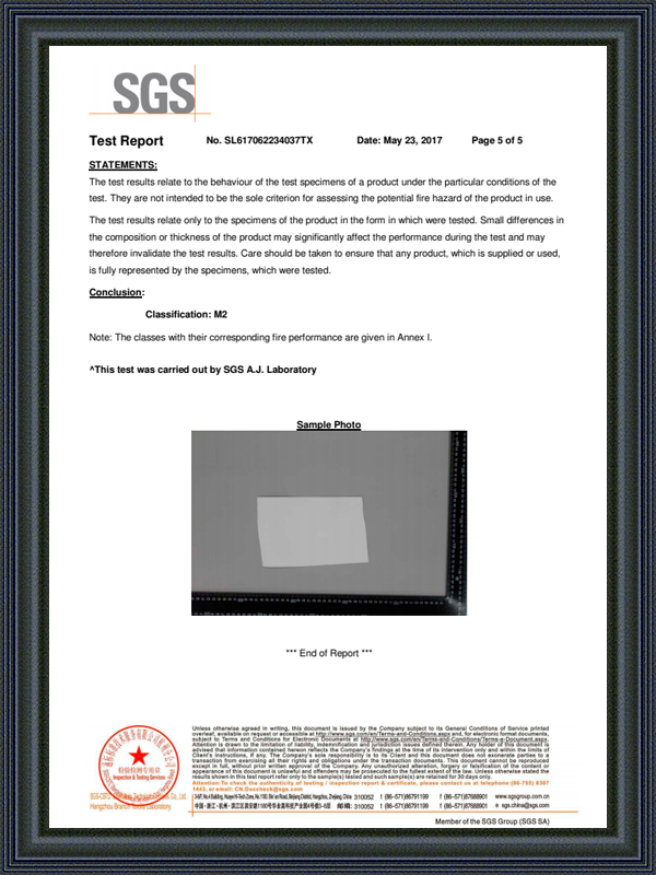 580gsm PVC M2 certificate 5